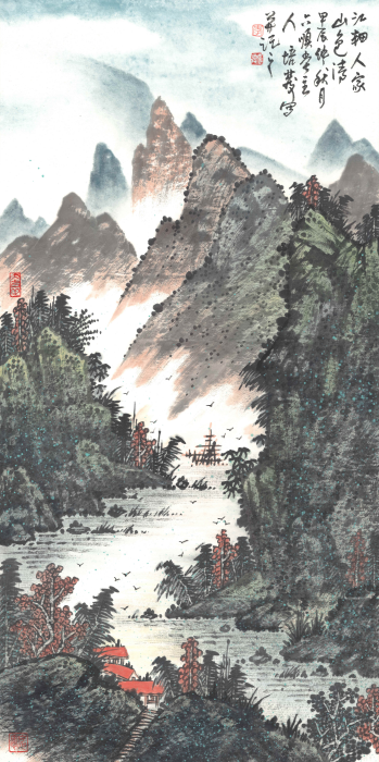 20260330177484302726.png 《江畔人家山色清》50cmx98cm,2024年.png