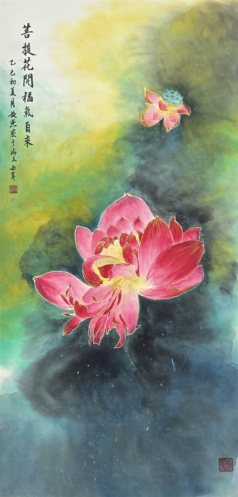 20260330177486410299.jpg 《菩提花开福气自来》138cmx69cm 2025年.jpg