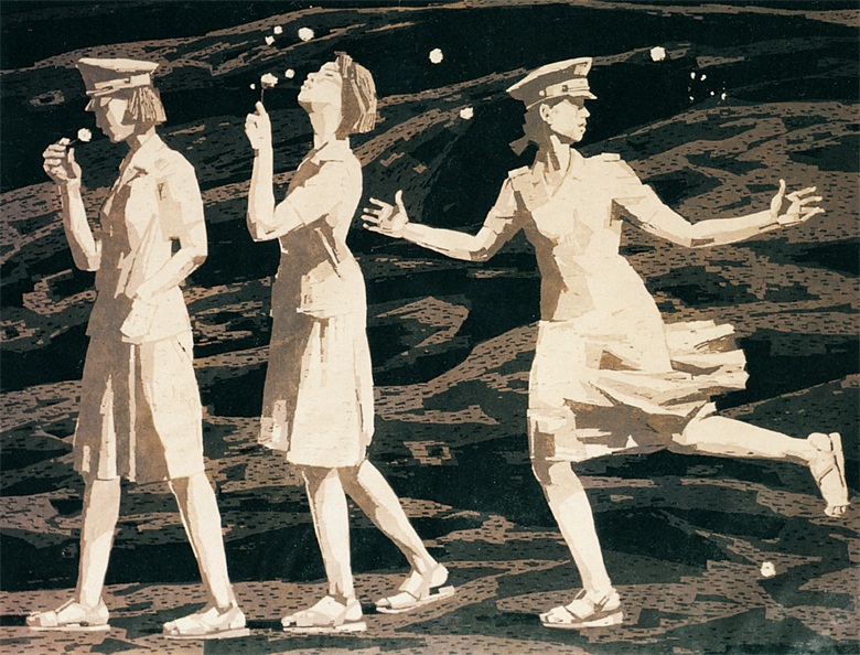 20260330177486599243.jpg 骆根兴 1992年 玫瑰色的无名高地 50cmx66cm 版画 .jpg