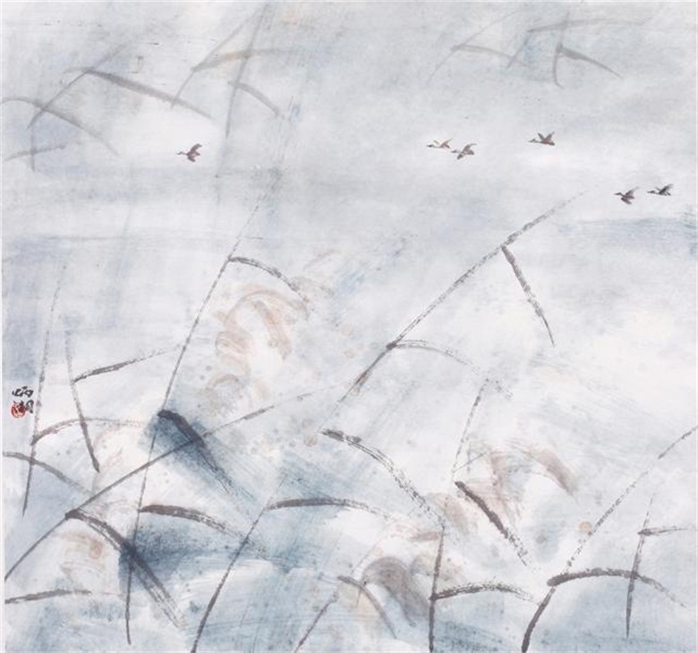 1668564739273682.jpg 《晨鹜》68x68cm.jpg