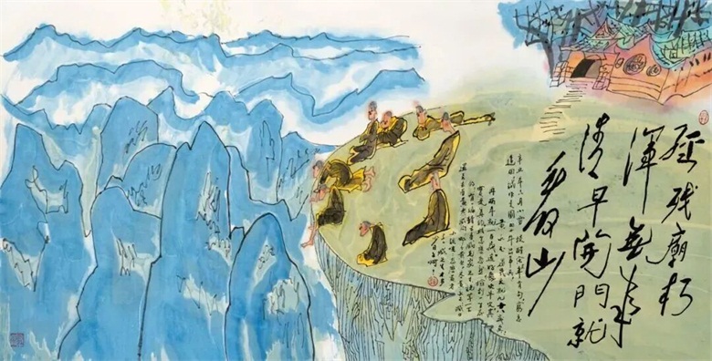 《经残庙朽浑无事清早开门就看山》.jpg