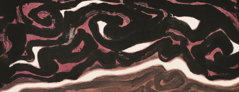 13 九龙奔江之一 纸本水墨 144cm×365cm 1998年.jpg