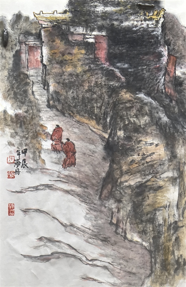 20260410177578880797.jpg 《灵山拜佛》46x69cm 创作于2024年.jpg