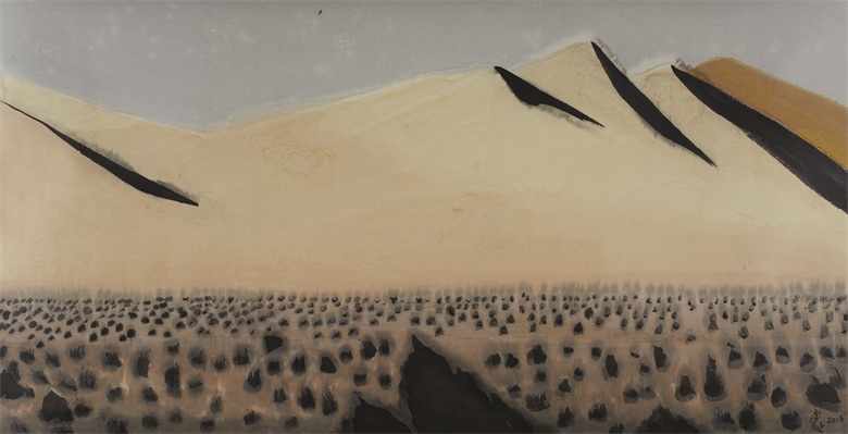 《骆驼草》69cmx139cm 纸本设色 2015年.jpg