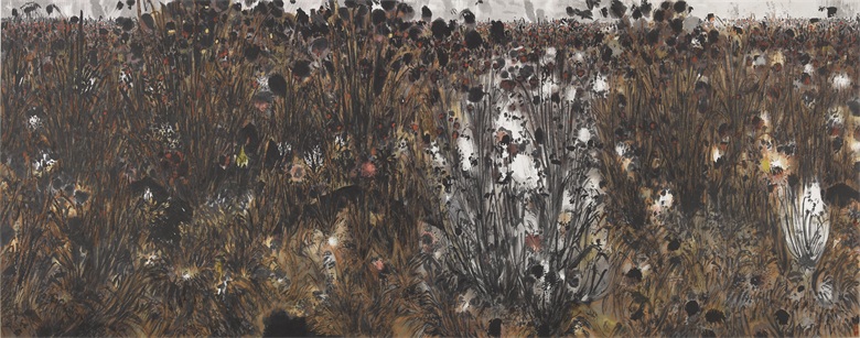 《追日草》水墨纸本设色141cmx362cm 2011年.jpg