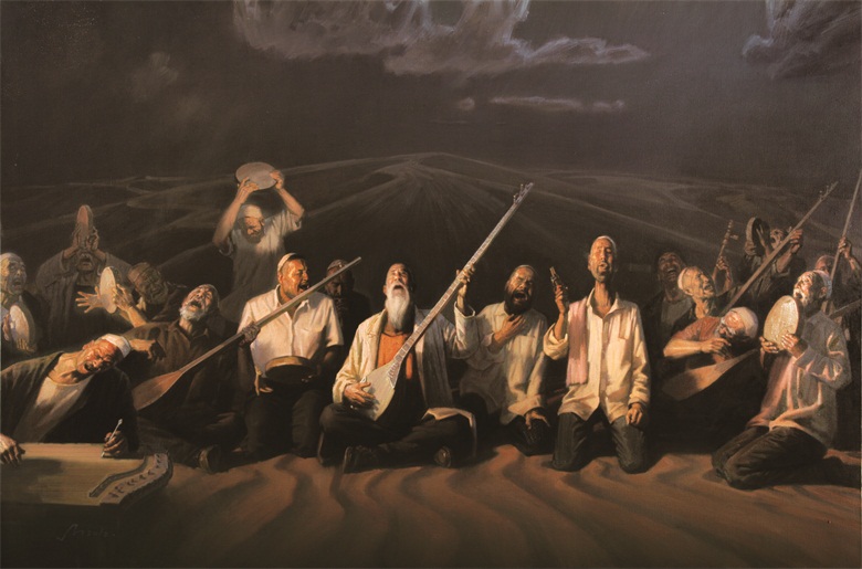 20260625178235897133.jpg 作品2《动地长歌木卡姆1号》 布面油画 240×160 2012年.jpg