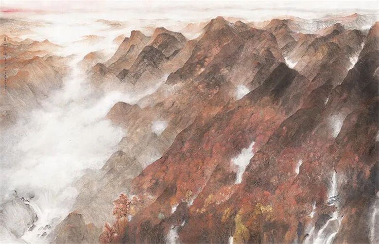 20260625178238277588.jpg 《万山红遍》93.5×197cm 纸本设色 2022.jpg