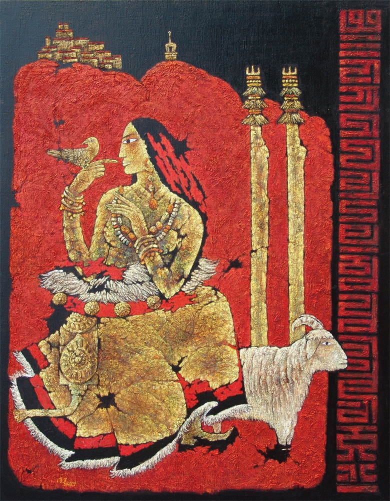 1566285051448450.jpg 1990年10月油画《拉萨风情》获《首届中国油画精品大赛》鼓励奖。作品分别在杭州—东京展出。并被日本收藏。1992年6月26日油画《雪域风情》入选《首届中国油画年展》,赴香港展出190x150.JPG