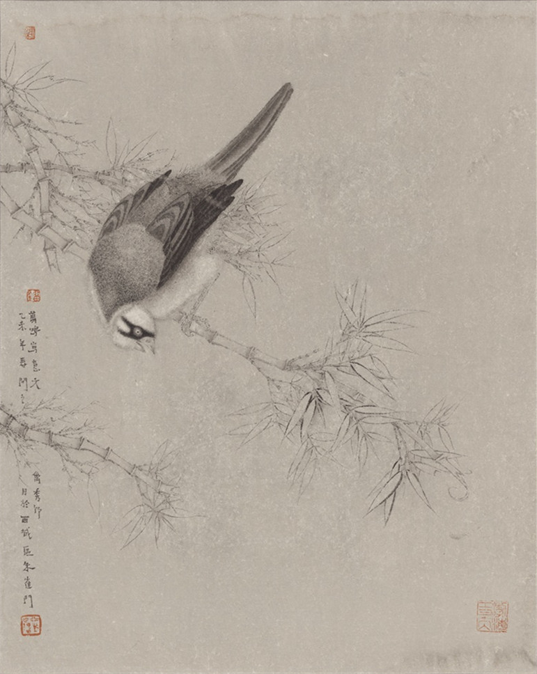1629881272955889.jpg 《花鸟写生1》49.5x39.5cm 2015年 -纸本设色 -刘万鸣.jpg