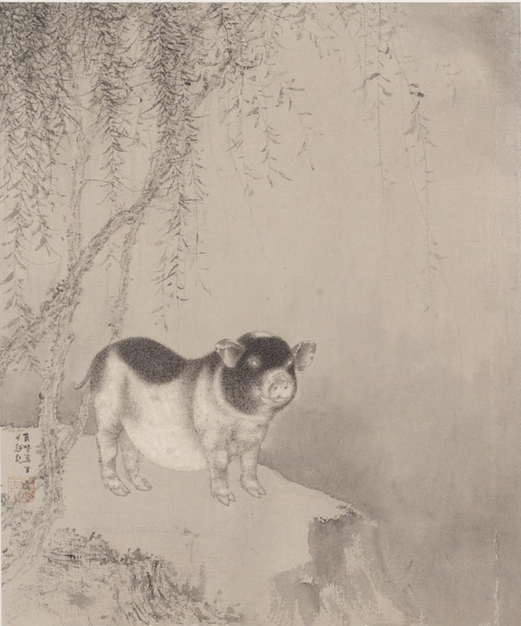 1629881341401097.jpg 《踏青》54.8x46.5cm 2015年 -纸本设色-刘万鸣.jpg