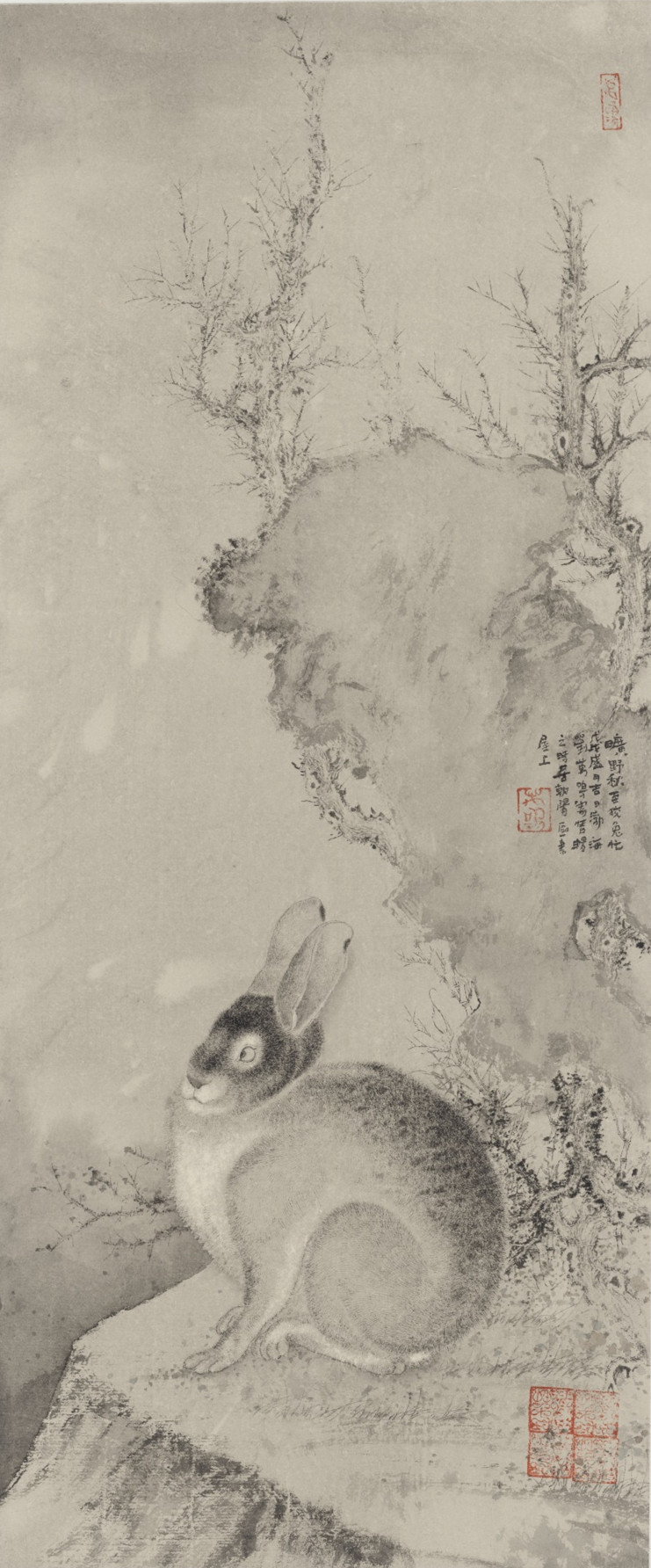 20260626178246813121.jpg 《旷野秋至狡兔忙》 30x60cm 2018年 纸本设色 刘万鸣--_副本.jpg