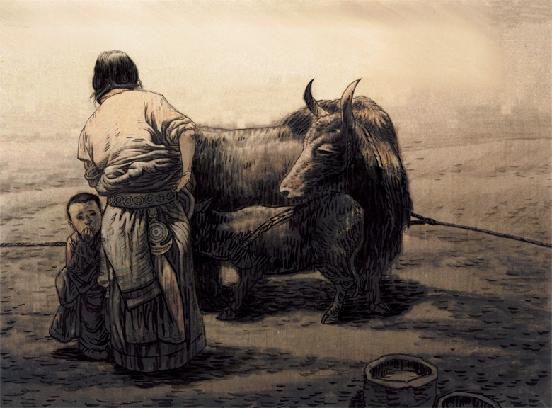 1559545658115014.jpg 大河之源 之三 80×110cm 纸本设色 1986年.jpg