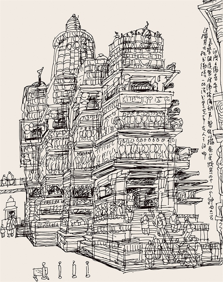 1559545714346718.jpg 印度佛寺 30×23cm 纸本钢笔 2015年.jpg