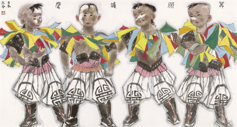 1645436614120708.jpg 《草原雏鹰——小摔跤手》95x190cm 王迎春 2012年.jpg